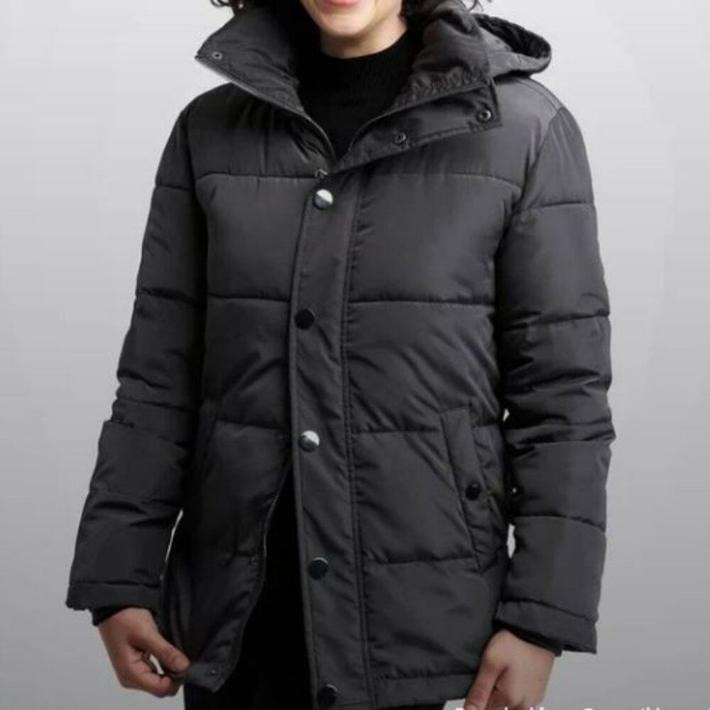 Universal Standard Rainier Short Hooded Puffer - Grey - Size Small (14-16)